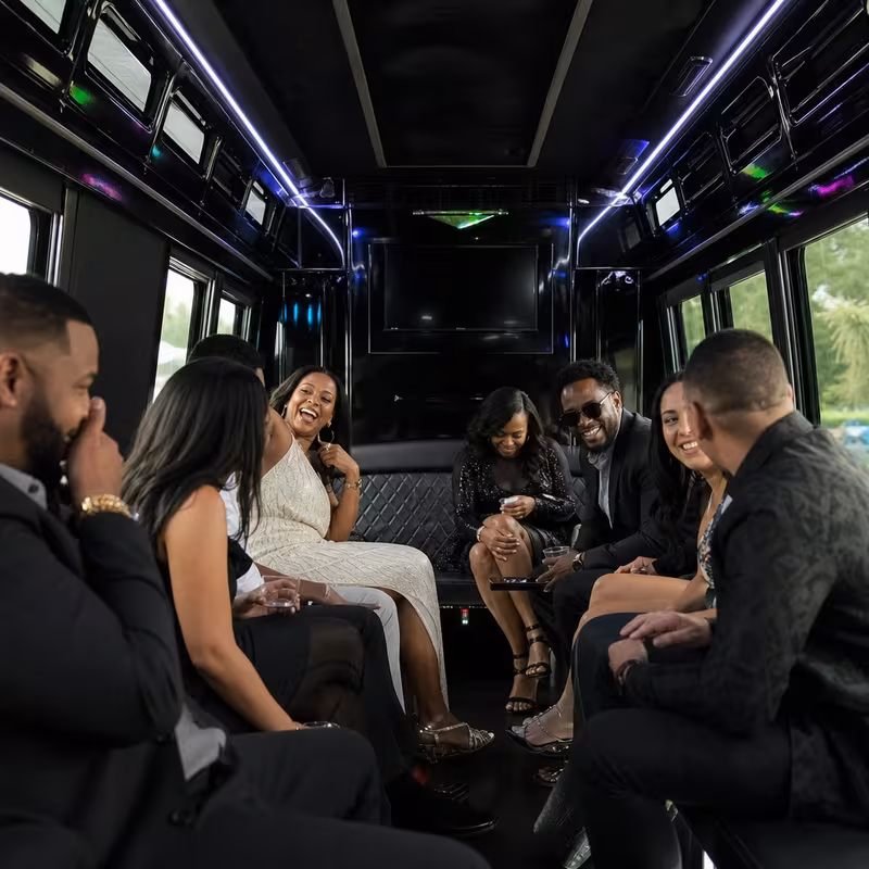 Black Mercedes Sprinter van staged for an Cleveland Private Event Transportation group